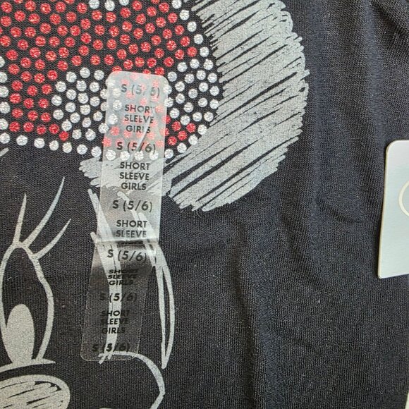 Disney Store Girls S 5/6 Minnie Mouse Short Sleeve Tee Rhinestone Bow Graphic - Picture 3 of 6